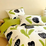 DAIIIBABYYY  -  Bedding Class A All Cotton Face Mask Dormitory Skin friendly Fresh Bed Sheet and Quilt Cover Pure Cotton Four piece Set Three