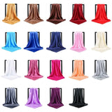 DAIIIBABYYY  -  Imitation Silk Scarf Pure color Women Satin Square Hijab Scarfs For Ladies Luxury Shawl 90*90 Bandana Large Hair Head Scarf