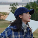Daiiibabyyy  Spring/Summer Couple Big Head Waist Duck Tongue Hat Soft Top Sunscreen Baseball Hat Men's Japanese Sunshade Hat
