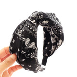 Daiiibabyyy  Wide Fabric Headbands For Women Girls Flower Knotted Hairbands Female Hair Bands Hair Hoops Hair Accessories