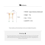 Daiiibabyyy  Fairy Imitation Pearl Rhinestone Hollow Metal Star Butterfly Tassel Dangle Earrings for Women Real Gold Copper Jewelry