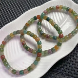 DAIIIBABYYY  -  7MM Natural Ocean Jasper Bracelet Gemstone Crystal Jewelry Bangle For Women Healing Bohemia Holiday Gift 1pcs