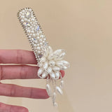 Daiiibabyyy  Kaitin New Sweet Bride Rhinestone Flower Tassel Pearl Hair Clips For Women Fashion Elegant High Grade Wedding Hair Accessories