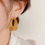 Daiiibabyyy  Exaggerated Design Geometry Multi-layered Lines Big Hoop Earrings for Women Luxury Gold Color Drop Dangle Earring Jewelry Gift