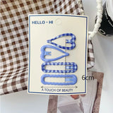 Daiiibabyyy  Retro Morandi Plaid BB Hair Clips Korean Style Early Autumn Daily Side Bang Clip Nape Baby HairClips for Women and Girls 1 Set