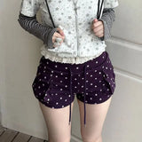 Daiiibabyyy  Y2K Hotsweet Star Printed Purple Casual Shorts Female Clothing High Waist Summer Drawstring Fashion Pockets Slim Vintage Shorts