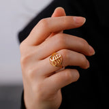 DAIIIBABYYY  -  Lucifer Sigil stainless steel ring for men and women, fashionable retro Satan Leviathan cross amulet jewelry gift