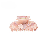 Daiiibabyyy  Large Pink Marble Acrylic Hair Claw Clip for Women Strong Hold Matte Pastel Butterfly Clamp Vintage French Barrettes for Girls
