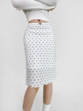 DAIIIBABYYY  -  Summer New Polka Dot Butterfly Knot Color Block A- Line Midi Skirt Fish Tail Short Skirt Women's Hot Girl Half-length Skirt
