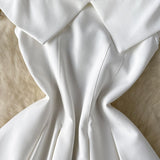 DAIIIBABYYY  -  Sexy pleated Off Shoulder Three-dimensional flower ruffle Dress Chic Vintage Evening Party Club  Women Chic puff dresses