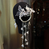 Daiiibabyyy  New Transparent Butterfly Beads Bridal Headwear Beaded Wedding Hairband Accessories Original Crystal Headwear for Women