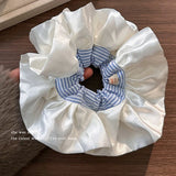 Daiiibabyyy  Elegant Ballet Satin Surface Wide Scrunchie Hair Band For Women Girls Sweet Hair Ornament Rubber Band Fashion Hair Accessories