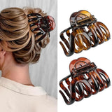Daiiibabyyy  2Pcs Tortoise Shell Large Plastic Hair Claw Clips, Non-slip Strong Hold Hair Clamps, Retro Hair Accessories for Thick Hair