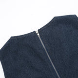 DAIIIBABYYY  -  Pure Sexy Hollow Out Imitation Denim Vest Top Women's Summer O-neck Slim Fit Tank Fashion Female Clothes