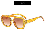 DAIIIBABYYY  -  Leopard Trendy Women Sunglasses Square Chic Decorative Beach Sun Shades for Outdoor Travelling with UV Protection