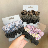 DAIIIBABYYY  -  3PCs/set Silk Satin Elastic Hair Band Small Scrunchies Set Ladies Rubber Bands Ponytail Holders for Women Girls Hair accessories