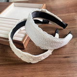 Daiiibabyyy  1/2 Pcs ladies' Hair Bands Korean Pearl Lace Wide Edge Sweet Simple Versatile Hair Hoops Retro And High-quality Hair Accessories