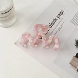 DAIIIBABYYY  -  8.8cm Medium Size Hair Claw Hairclip with Squares Headwear Accessories for Girls  Wave Shaped Euro-American Style INS