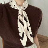 DAIIIBABYYY  -  New Spring Square Neck Scarf Women Bandana Hair Band Design Print Dot Female Foulard Headband Shawl Wrap Neckerchief