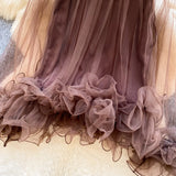 Daiiibabyyy  New Korean 2 Piece Sets See Through Ruffled Cropped Blouse + Sexy Solid Vest Suit Roupas Femme Fashion Solid Color Y2k Outfits