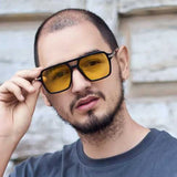 DAIIIBABYYY  -  Double Beam Rice Nail Sunglasses Women's New Style Simple And Fashionable Sunglasses Street Photography Sun Protection Glasses