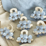 Daiiibabyyy  Korean Flower Hair Claw Clips for Women Blue Acrylic Acetate Hair Clips Cute Hair Accessories Girls Grip Crab Clamp Headwear