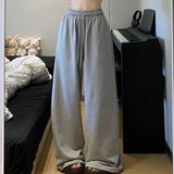 Daiiibabyyy  Loose High Waist Grey Sweatpants Women 2025 Casual Wide Leg Sport Pants Women Korean Fashion Streetwear Oversize Trousers Mujer