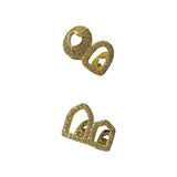 Daiiibabyyy  Hip-Hop Personality And Fashion Zircon Heart/Double Hollow/Denture Teeth Accessories Hip-Hop Rap Style Holiday Party Gifts