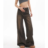 DAIIIBABYYY  -  High Waist Women Coffee Grey Jeans Hip-hop Style Fashion Vintage Streetwear Y2K Wide Leg Jean Female Trouser Baggy Denim Pants