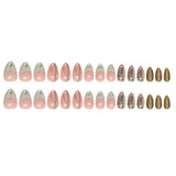 Daiiibabyyy  24Pcs French Style Artificial Nails with Gold Star Pattern Press on Nails for Girls Wearable Sweet Cool Fashion False Nails