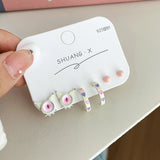 DAIIIBABYYY  -  Cute Funny Monster Eyes Stud Earrings Set Women Y2K Kpop Fashion C-Shape Earring Set Goth Jewelry brincos Accessories