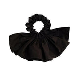 DAIIIBABYYY  -  Korean Women Black Pleated Skirt Hair Tie Scrunchies Ponytail Rubber Band Elastic Hair Bands Elegant Lady Girls Hair Accessories