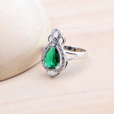 Daiiibabyyy Silver 925 Green Zircon Jewelry Sets For Women Bridal Earrings Rings Pendant Wedding Necklace Set