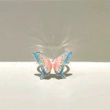 DAIIIBABYYY  -  Blue Butterfly Drip Oil Enamel Open Ring Women's Party Shining Jewelry The Best Gift for A Girlfriend