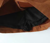 Daiiibabyyy  Autumn Winter High Waist Suede Faux Leather Mini Skirt Women Back Zipper A-line Short Skater Party Femme Camel Black