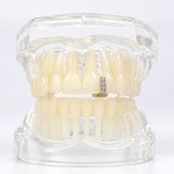 Daiiibabyyy  Trendy Combination Of Classic Zirconia Braces With Vertically Engraved Bars, Single Piece, For Daily Personal Expression.