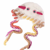 Daiiibabyyy  Creative Cartoon Animal Horn Knitted Hat Windproof Pullover Hats Thickened Ear Protection Beanies Hat For Woman Girls