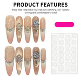 Daiiibabyyy  10Pcs Handmade Long Oval Fake Nails Pink Gold Luxury Rhinestone Decor False Nails For Party Wedding Wearable Press on Nails