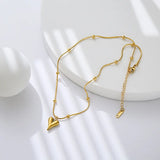 Daiiibabyyy Fashion Luxury Design Heart Pendant Necklace for Women Simple Stainless Steel Romantic Gold Love Necklace Girls Jewelry Gift