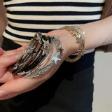 Daiiibabyyy  Y2k Leather Multi-layer Star Magnetic Square Bracelet for Women Fashion Trend Bracelets Design Sense Girl Hand Accessories