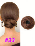 Daiiibabyyy  Adjustable Synthetic Bun Ponytail Wig For Women Magic Bird's Nest Shaped Hair Bun With Circle Elastic Clips Straight Donut Updo