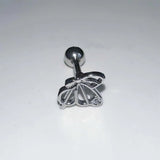 DAIIIBABYYY  -  1PC Butterfly Earring Stainless Steel Helix Piercing Cartilage Ear Piercing Conch Piercing Moon Stone Ear Stud Body Jewelry