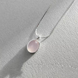 Daiiibabyyy  Korean Silver Color Oval Aquamarine Pendant Necklace Ladies Girls Luxury Snake Chain Necklace Fashion Jewelry Accessories