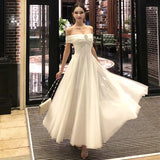 Daiiibabyyy  Autumn French Luxury Fashion Elegant Evening Gown Women Backless Tulle Pure White Strapless Long Dress Formal Occasion Clothing