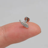 DAIIIBABYYY  -  1Piece Flower Moon Snake CZ Nose Hoop Butterfly Leaf Daith Conch Helix Stud Earrings Internal Thread Piercing Surgical Steel 16G