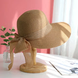 DAIIIBABYYY  -  Bohemian Style Summer Sun Hat For Women Sun Protection Beach Straw Fisherman Cap Fashion Big bowkont Lace Visor