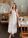 DAIIIBABYYY  -  Bohemian Women Sweet Fresh Floral Vest Dress Summer 2025 New Style French Vacation Style Mid Length Vestidos
