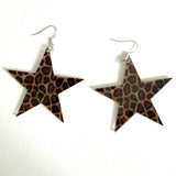 Daiiibabyyy  Y2K Jewelry Pink Leopard Print Star Earrings Women Punk Fashion Charm Striped Leopard Print Acrylic Earrings Gothic Accessories