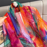 DAIIIBABYYY  -  New Design Brand Scarf Fashion Small Broken Floral Bubble Chiffon Shawl Spring Autumn Wrap Hijabs Lady Pashmina Foulards Bandana