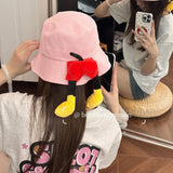 DAIIIBABYYY  -  Cute Cartoon Bucket Hat Fashion Mouse Butt Basin Cap Cotton Fabric Outdoor Fisherman Hats Panama Bob